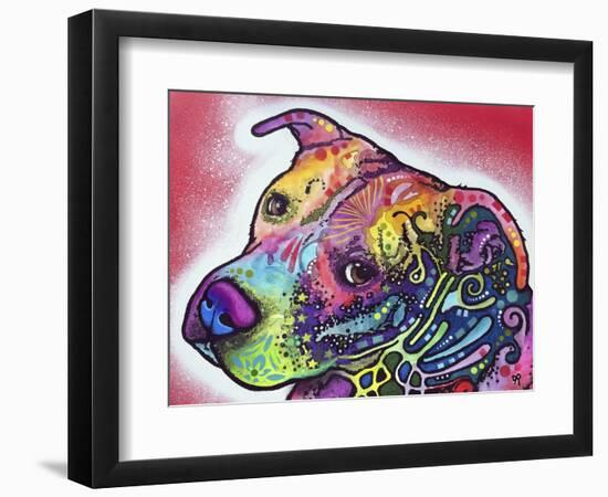 How I See It, Dogs, Pets, Animals, Pink, White, Colorful, Waiting, Pop Art-Russo Dean-Framed Premium Giclee Print