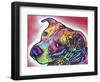 How I See It, Dogs, Pets, Animals, Pink, White, Colorful, Waiting, Pop Art-Russo Dean-Framed Premium Giclee Print