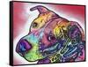 How I See It, Dogs, Pets, Animals, Pink, White, Colorful, Waiting, Pop Art-Russo Dean-Framed Stretched Canvas