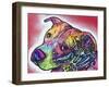 How I See It, Dogs, Pets, Animals, Pink, White, Colorful, Waiting, Pop Art-Russo Dean-Framed Giclee Print