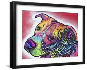 How I See It, Dogs, Pets, Animals, Pink, White, Colorful, Waiting, Pop Art-Russo Dean-Framed Giclee Print