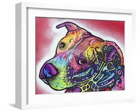 How I See It, Dogs, Pets, Animals, Pink, White, Colorful, Waiting, Pop Art-Russo Dean-Framed Giclee Print