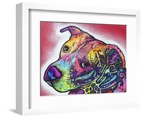 How I See It, Dogs, Pets, Animals, Pink, White, Colorful, Waiting, Pop Art-Russo Dean-Framed Giclee Print