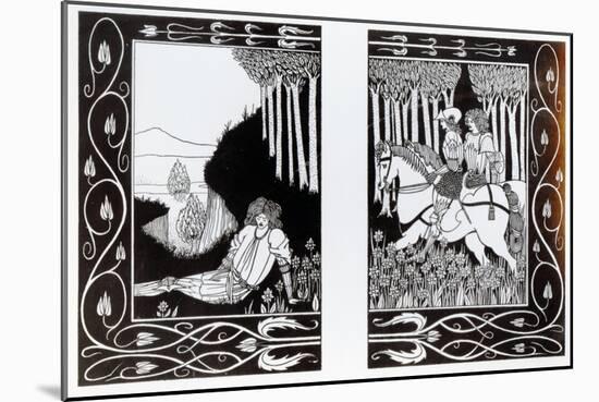 How King Mark and Sir Dinadan Heard Sir Palomides, Illustration from 'Le Morte D'Arthur'-Aubrey Beardsley-Mounted Giclee Print