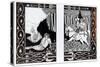 How King Mark and Sir Dinadan Heard Sir Palomides, Illustration from 'Le Morte D'Arthur'-Aubrey Beardsley-Stretched Canvas