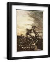 How Mordred Was Slain by Arthur, and How by Him Arthur Was Hurt to the Death-Arthur Rackham-Framed Giclee Print