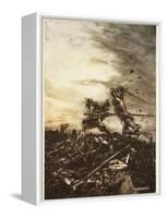 How Mordred Was Slain by Arthur, and How by Him Arthur Was Hurt to the Death-Arthur Rackham-Framed Stretched Canvas