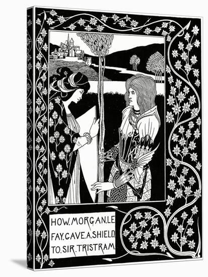 "How Morgan Le Fay Gave a Shield to Sir Tristram", Illustration from 'Le Morte D'Arthur' by Sir…-Aubrey Beardsley-Stretched Canvas
