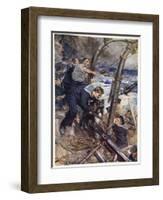 How Norah the Bulldog Was Saved from the Sinking Battleship-Cyrus Cuneo-Framed Giclee Print