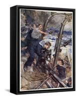 How Norah the Bulldog Was Saved from the Sinking Battleship-Cyrus Cuneo-Framed Stretched Canvas