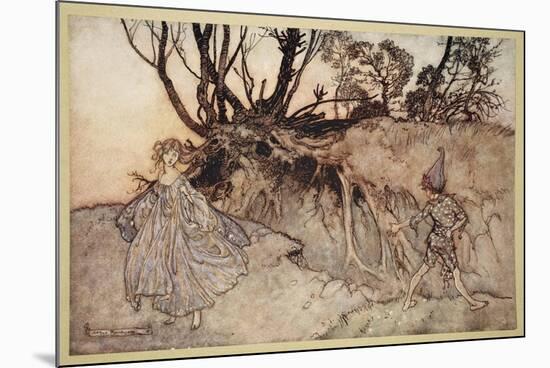 How Now Spirit! Wither Wander You?, Illustration from 'Midsummer Nights Dream'-Arthur Rackham-Mounted Giclee Print