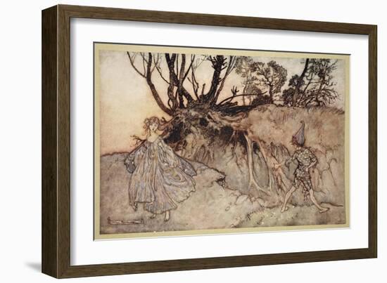 How Now Spirit! Wither Wander You?, Illustration from 'Midsummer Nights Dream'-Arthur Rackham-Framed Giclee Print