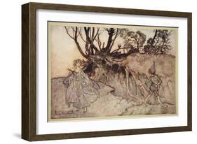 How Now Spirit! Wither Wander You?, Illustration from 'Midsummer Nights Dream'-Arthur Rackham-Framed Giclee Print