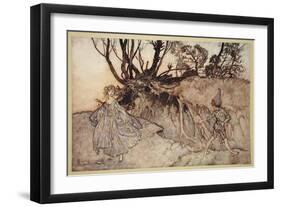 How Now Spirit! Wither Wander You?, Illustration from 'Midsummer Nights Dream'-Arthur Rackham-Framed Giclee Print