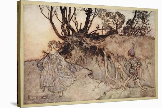 How Now Spirit! Wither Wander You?, Illustration from 'Midsummer Nights Dream'-Arthur Rackham-Stretched Canvas