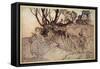 How Now Spirit! Wither Wander You?, Illustration from 'Midsummer Nights Dream'-Arthur Rackham-Framed Stretched Canvas