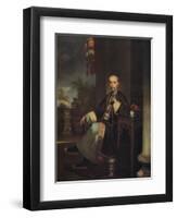 'How Qua, Head of the Hong Merchants in Canton', c1830-George Chinnery-Framed Giclee Print