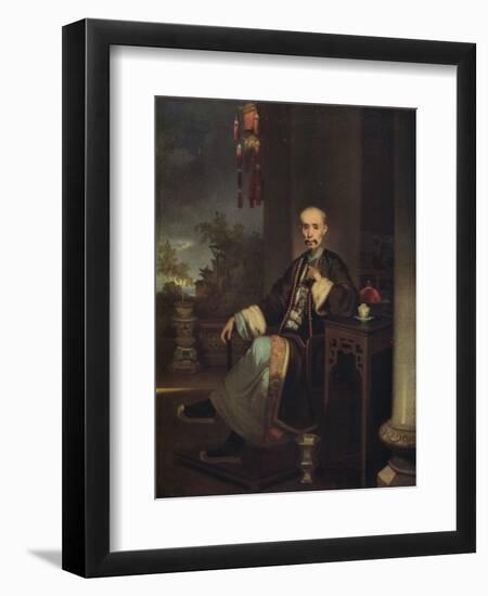 'How Qua, Head of the Hong Merchants in Canton', c1830-George Chinnery-Framed Giclee Print