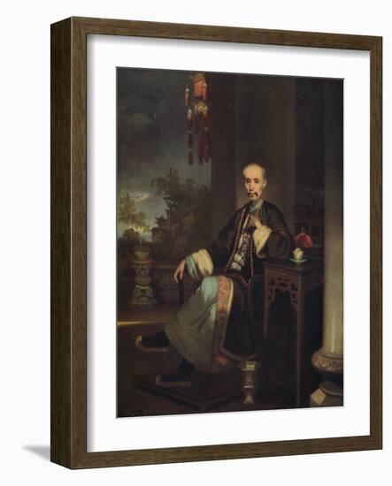 'How Qua, Head of the Hong Merchants in Canton', c1830-George Chinnery-Framed Giclee Print