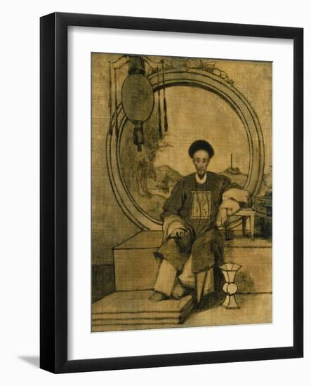 How Qua, Senior Hong Merchant at Canton, China-George Chinnery-Framed Giclee Print