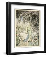 How Queen Guenever Rode A-Maying into the Woods and Fields Beside Westminster-Arthur Rackham-Framed Premium Giclee Print