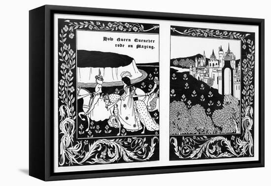 How Queen Guenever Rode on Maying, Illustration from 'Le Morte D'Arthur' by Thomas Malory, 1894-Aubrey Beardsley-Framed Stretched Canvas