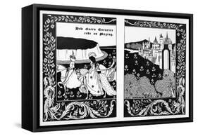 How Queen Guenever Rode on Maying, Illustration from 'Le Morte D'Arthur' by Thomas Malory, 1894-Aubrey Beardsley-Framed Stretched Canvas