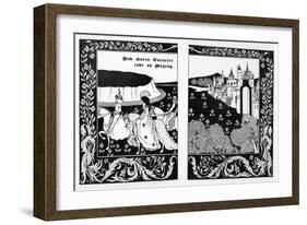 How Queen Guenever Rode on Maying, Illustration from 'Le Morte D'Arthur' by Thomas Malory, 1894-Aubrey Beardsley-Framed Giclee Print