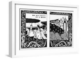 How Queen Guenever Rode on Maying, Illustration from 'Le Morte D'Arthur' by Thomas Malory, 1894-Aubrey Beardsley-Framed Giclee Print