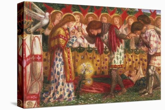 How Sir Galahad, Sir Bors & Sir Percival Were Fed with Sanct Grael; But Sir Percival's Sister Died-Dante Gabriel Rossetti-Stretched Canvas