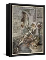 How Sir Lancelot Faught with a Friendly Dragon-Arthur Rackham-Framed Stretched Canvas