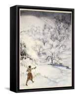 How Sir Launcelot Was Shot by a Gentlewoman Hunting-Arthur Rackham-Framed Stretched Canvas