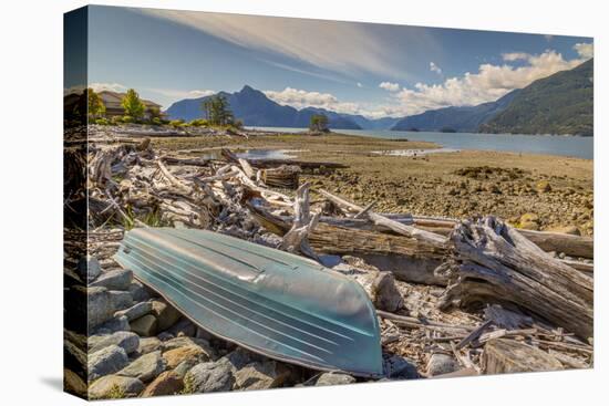 How Sound and overturned boat at Furry Creek off The Sea to Sky Highway near Squamish, British Colu-Frank Fell-Stretched Canvas