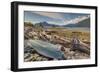 How Sound and overturned boat at Furry Creek off The Sea to Sky Highway near Squamish, British Colu-Frank Fell-Framed Photographic Print