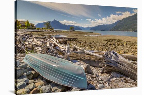 How Sound and overturned boat at Furry Creek off The Sea to Sky Highway near Squamish, British Colu-Frank Fell-Stretched Canvas