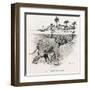 How the Elephant Crosses a River-W.H. Drake-Framed Art Print