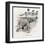 How the Elephant Crosses a River-W.H. Drake-Framed Art Print