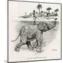How the Elephant Crosses a River-W.H. Drake-Mounted Art Print