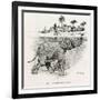 How the Elephant Crosses a River-W.H. Drake-Framed Art Print