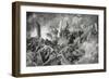 How the Germans, Provided with Planks, Advanced under Fire to Cross the Canals in the Yser District-null-Framed Giclee Print