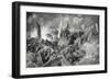 How the Germans, Provided with Planks, Advanced under Fire to Cross the Canals in the Yser District-null-Framed Giclee Print