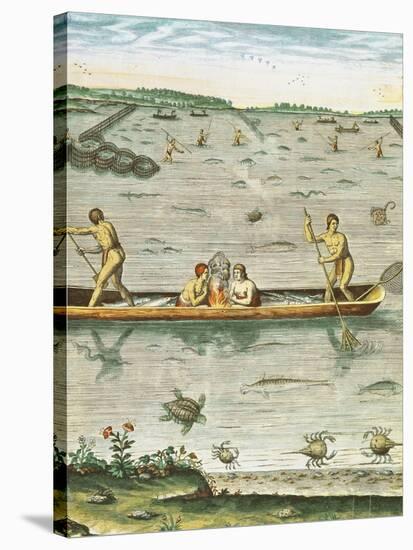 How the Indians Catch Their Fish, from "Admiranda Narratio..."-John White-Stretched Canvas