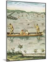 How the Indians Catch Their Fish, from "Admiranda Narratio..."-John White-Mounted Giclee Print