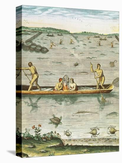 How the Indians Catch Their Fish, from "Admiranda Narratio..."-John White-Stretched Canvas