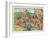 How the Indians Collect Gold from the Streams, from 'Brevis Narratio..'-Jacques Le Moyne-Framed Giclee Print