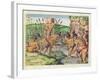 How the Indians Collect Gold from the Streams, from 'Brevis Narratio..'-Jacques Le Moyne-Framed Giclee Print