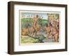 How the Indians Collect Gold from the Streams, from 'Brevis Narratio..'-Jacques Le Moyne-Framed Giclee Print