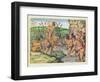 How the Indians Collect Gold from the Streams, from 'Brevis Narratio..'-Jacques Le Moyne-Framed Giclee Print