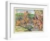 How the Indians Collect Gold from the Streams, from 'Brevis Narratio..'-Jacques Le Moyne-Framed Giclee Print