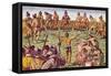 How the Inhabitants of Florida Made Decisions on Important Matters-Jacques Le Moyne-Framed Stretched Canvas